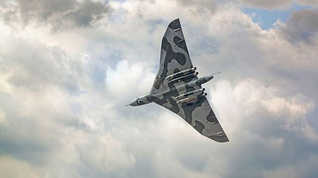 The Avro Vulcan aircraft in the sky